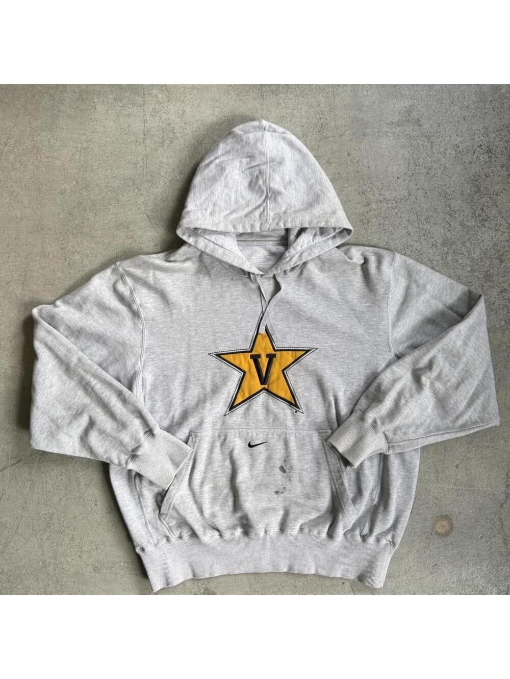 Vintage Y2K Nike Center Check Grey Vanderbilt Commodore Hoodie Sweatshirt